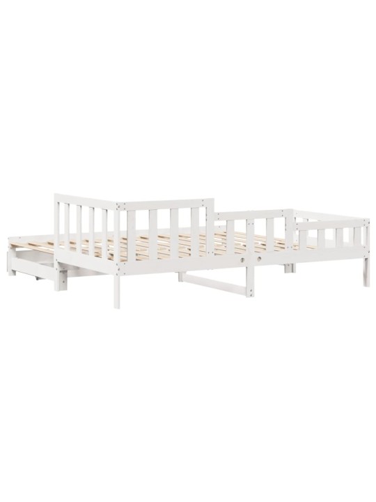 Válenda s přistýlkou a zásuvkami bez matrace bílá 90x190 cm