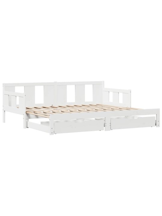 Válenda s přistýlkou a zásuvkami bez matrace bílá 90x200 cm