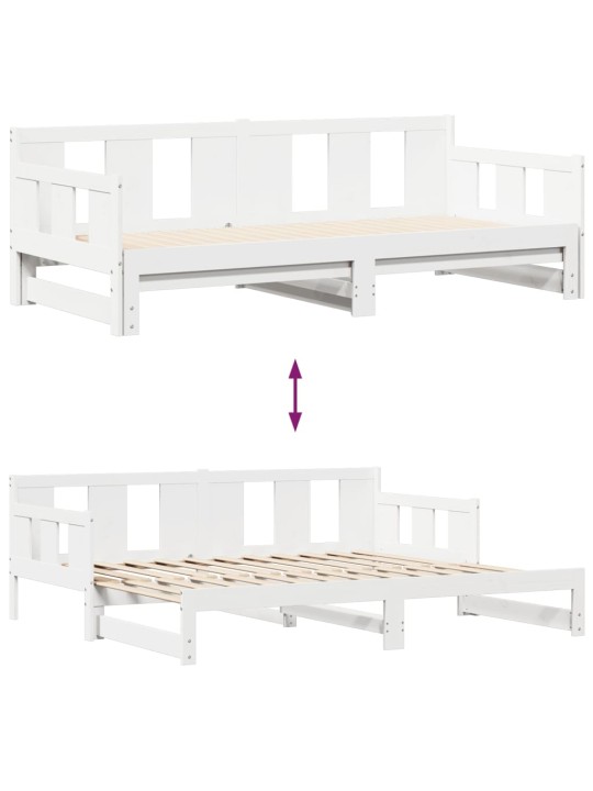 Válenda s přistýlkou a zásuvkami bez matrace bílá 90x200 cm