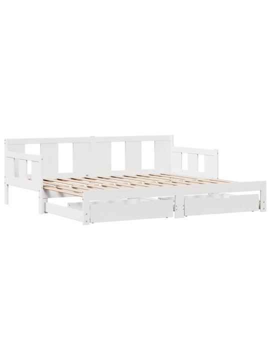 Válenda s přistýlkou a zásuvkami bez matrace bílá 90x190 cm