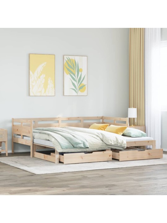 Válenda s přistýlkou a zásuvkami bez matrace 90x200 cm