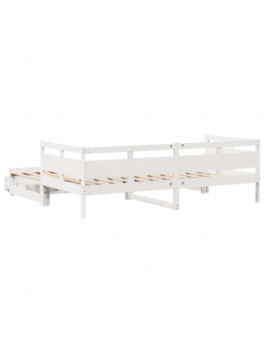 Válenda s přistýlkou a zásuvkami bez matrace bílá 90x200 cm