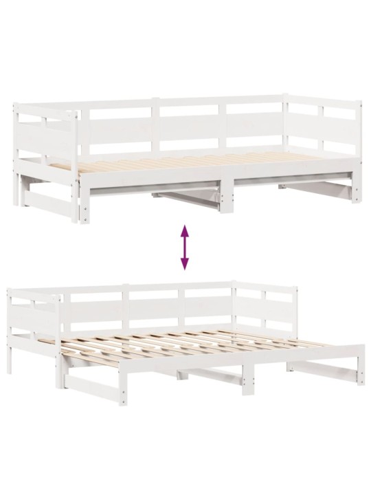 Válenda s přistýlkou a zásuvkami bez matrace bílá 90x200 cm