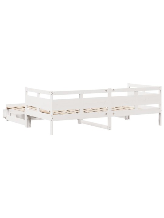 Válenda s přistýlkou a zásuvkami bez matrace bílá 90x190 cm