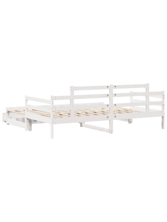 Válenda s přistýlkou a zásuvkami bez matrace bílá 90x200 cm