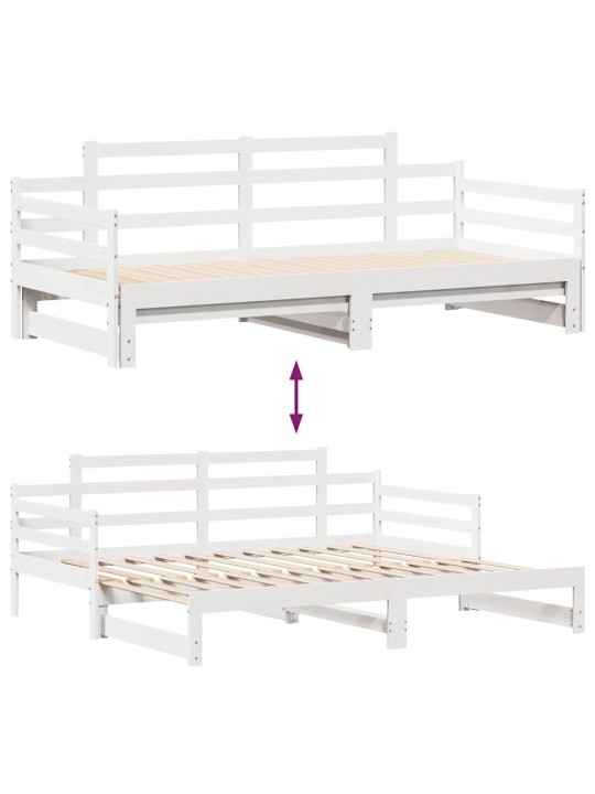 Válenda s přistýlkou a zásuvkami bez matrace bílá 90x200 cm