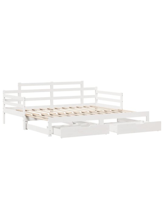 Válenda s přistýlkou a zásuvkami bez matrace bílá 80x200 cm