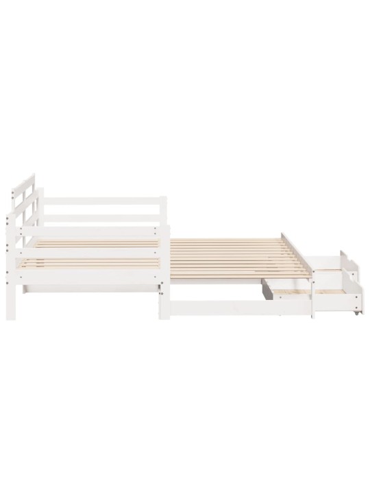Válenda s přistýlkou a zásuvkami bez matrace bílá 80x200 cm