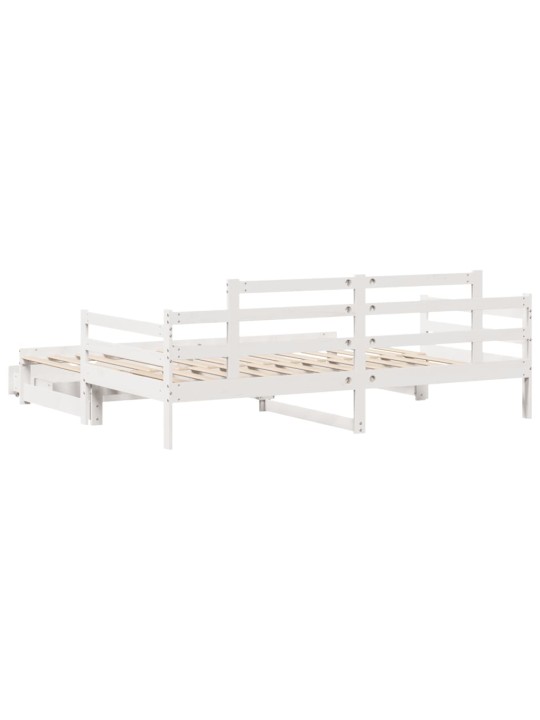 Válenda s přistýlkou a zásuvkami bez matrace bílá 80x200 cm