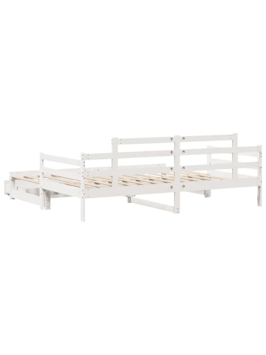 Válenda s přistýlkou a zásuvkami bez matrace bílá 80x200 cm