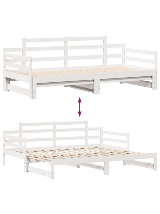 Válenda s přistýlkou a zásuvkami bez matrace bílá 80x200 cm