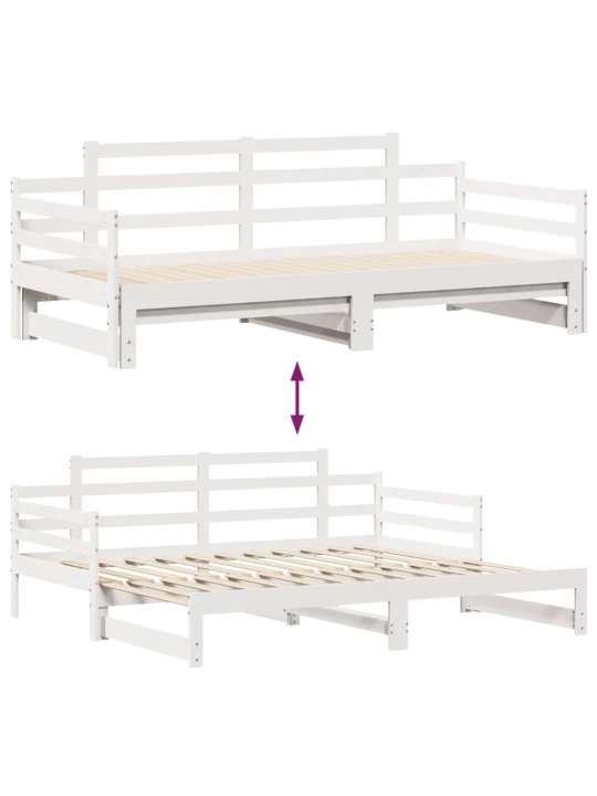 Válenda s přistýlkou a zásuvkami bez matrace bílá 80x200 cm