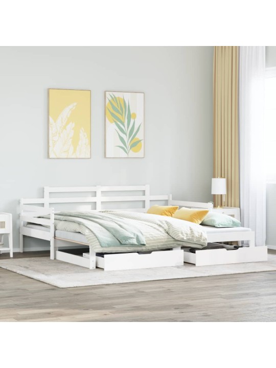 Válenda s přistýlkou a zásuvkami bez matrace bílá 80x200 cm