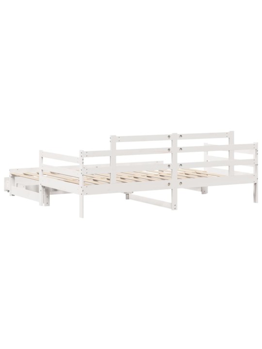 Válenda s přistýlkou a zásuvkami bez matrace bílá 90x190 cm