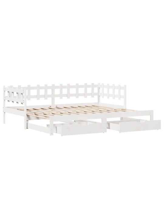 Válenda s přistýlkou a zásuvkami bez matrace bílá 80x200 cm