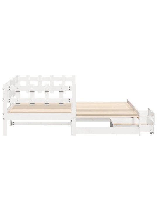 Válenda s přistýlkou a zásuvkami bez matrace bílá 80x200 cm