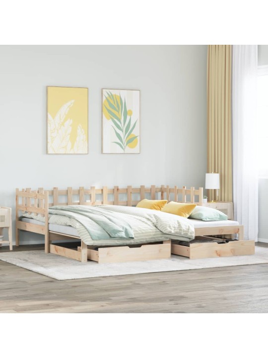 Válenda s přistýlkou a zásuvkami bez matrace 90x200 cm