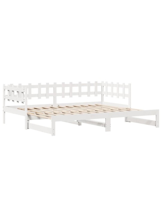 Válenda s přistýlkou a zásuvkami bez matrace bílá 90x200 cm
