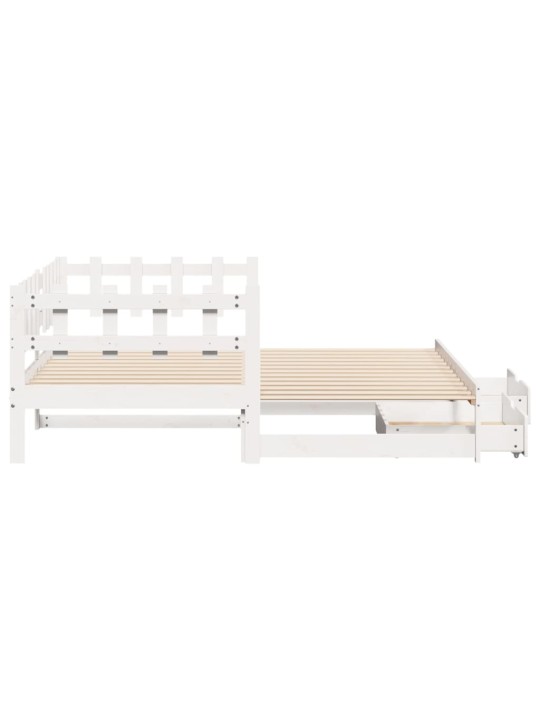 Válenda s přistýlkou a zásuvkami bez matrace bílá 90x200 cm