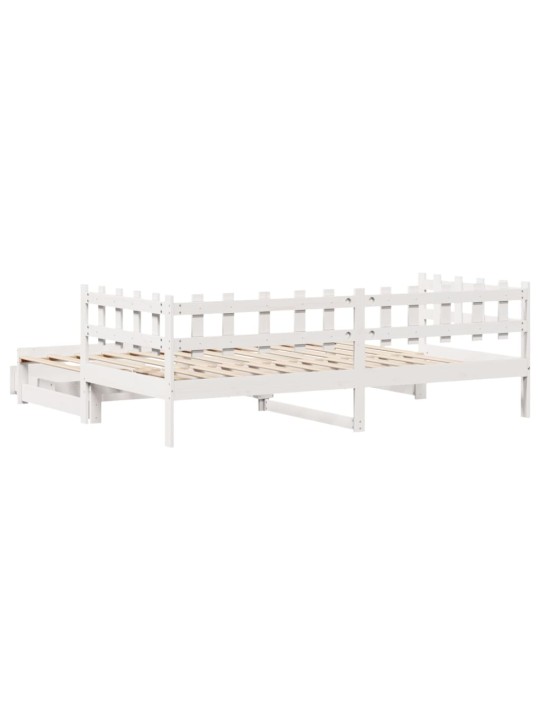 Válenda s přistýlkou a zásuvkami bez matrace bílá 90x200 cm