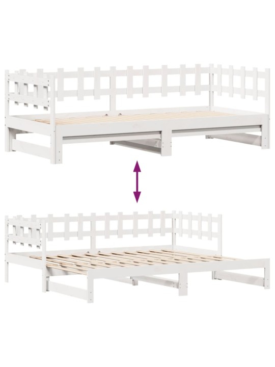 Válenda s přistýlkou a zásuvkami bez matrace bílá 90x200 cm