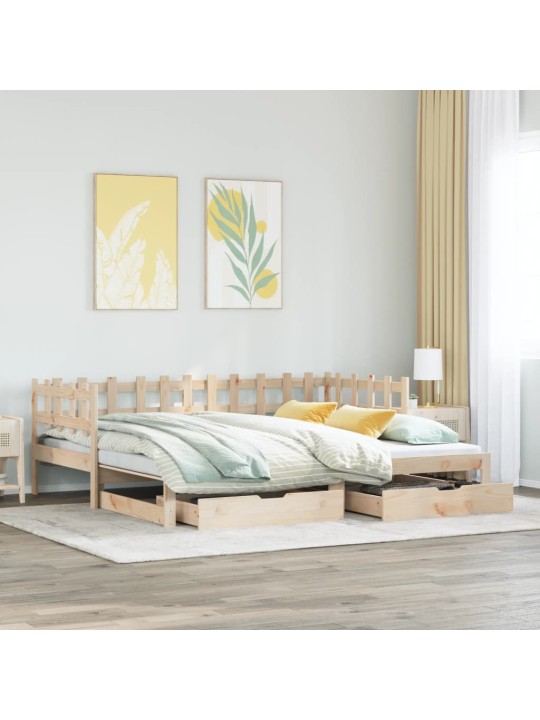 Válenda s přistýlkou a zásuvkami bez matrace 90x190 cm