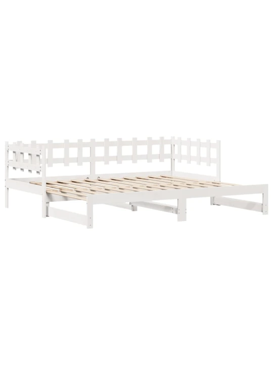Válenda s přistýlkou a zásuvkami bez matrace bílá 90x190 cm