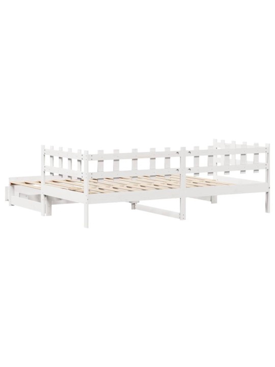 Válenda s přistýlkou a zásuvkami bez matrace bílá 90x190 cm