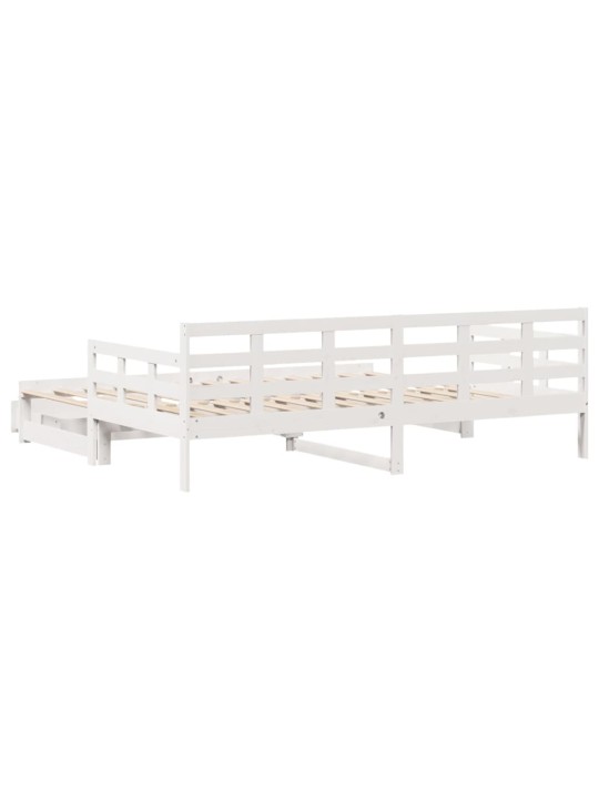 Válenda s přistýlkou a zásuvkami bez matrace bílá 90x200 cm
