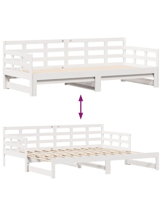 Válenda s přistýlkou a zásuvkami bez matrace bílá 90x200 cm