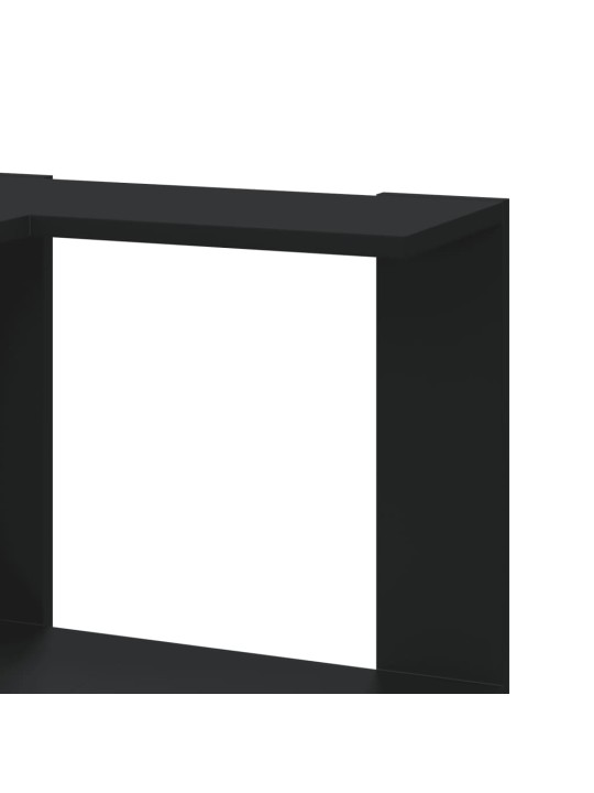 Rohová 5patrová knihovna černá 50x50x179 cm kompozitní dřevo