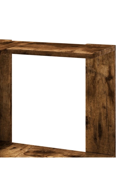 Rohová 5patrová knihovna kouřový dub 50 x 50 x 179 cm kompozit