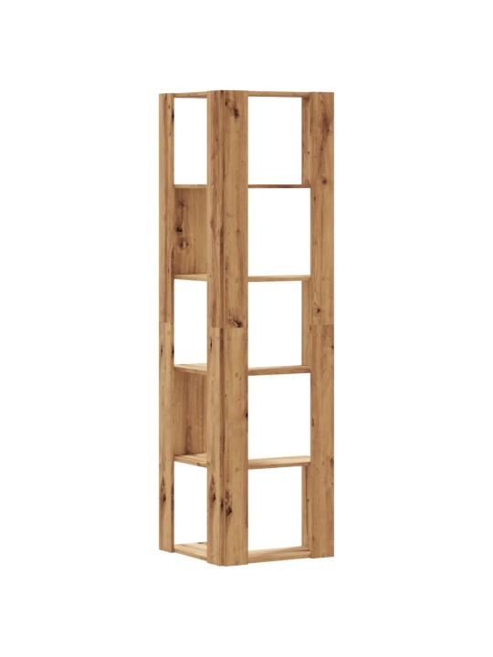 Rohová 5patrová knihovna dub artisan 50 x 50 x 179 cm kompozit