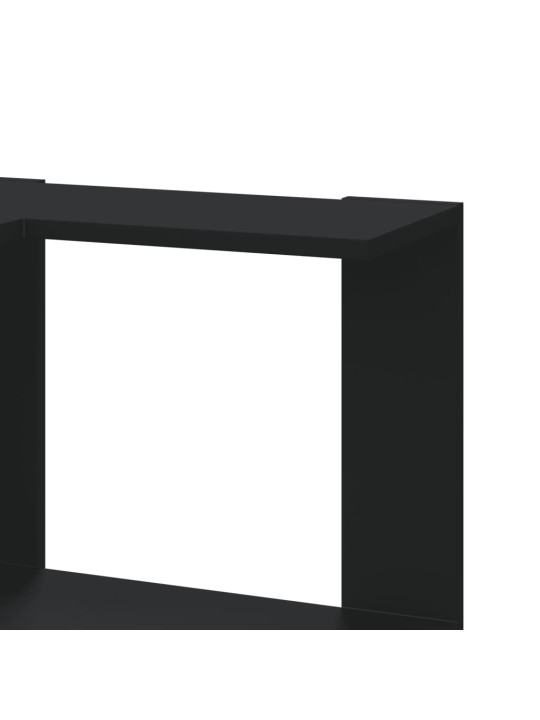 Rohová 3patrová knihovna černá 50x50x102 cm kompozitní dřevo