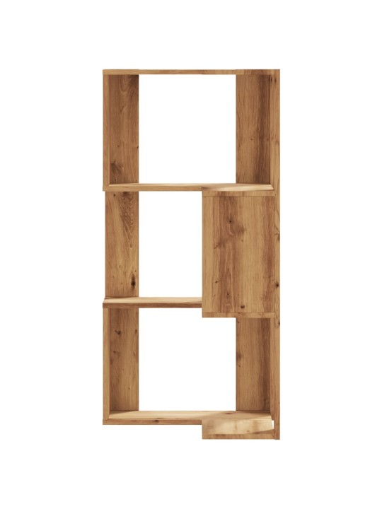 Rohová 3patrová knihovna dub artisan 50 x 50 x 102 cm kompozit