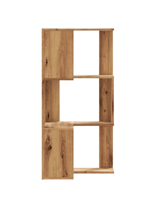 Rohová 3patrová knihovna dub artisan 50 x 50 x 102 cm kompozit