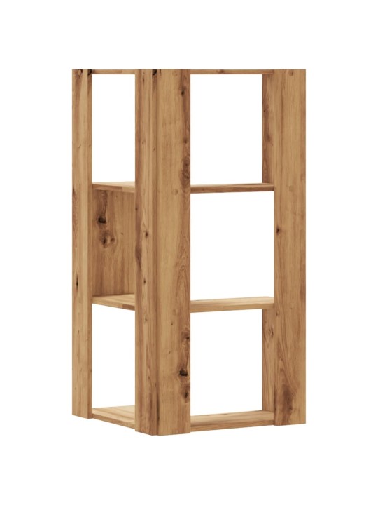 Rohová 3patrová knihovna dub artisan 50 x 50 x 102 cm kompozit