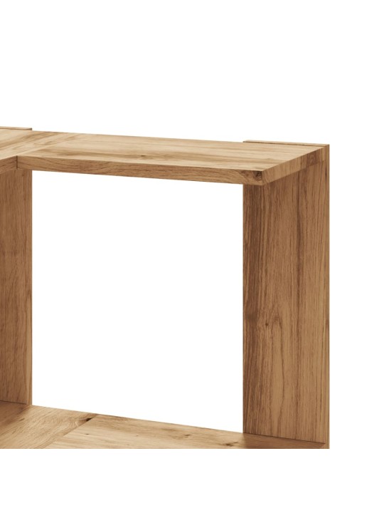 Rohová 3patrová knihovna dub artisan 50 x 50 x 102 cm kompozit
