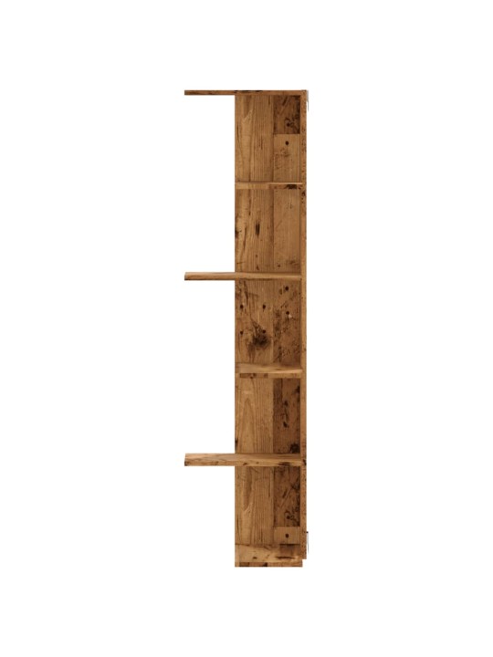 Nástěnná rohová police old wood 36,5 x 36,5 x 140 cm kompozit