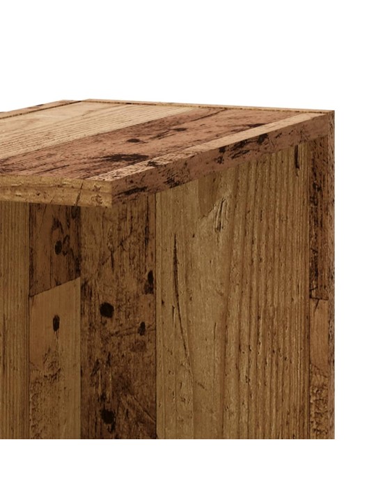 Nástěnná rohová police old wood 36,5 x 36,5 x 140 cm kompozit