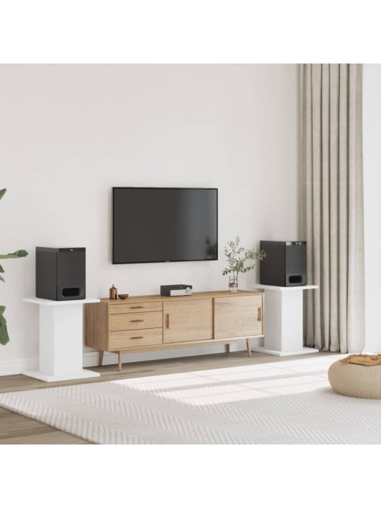 Stojany na reproduktory 2 ks bílé 30x30x60 cm kompozitní dřevo