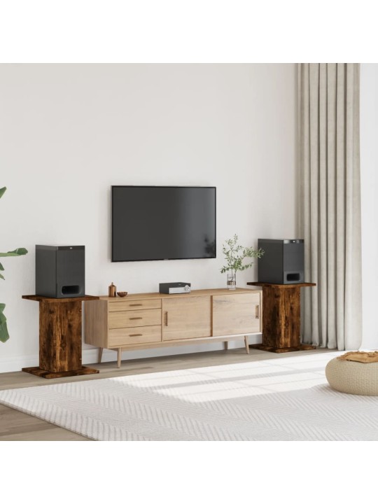 Stojany na reproduktory 2 ks kouřový dub 30x30x60 cm kompozit