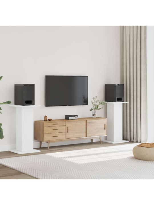 Stojany na reproduktory 2 ks bílé 30x30x80 cm kompozitní dřevo