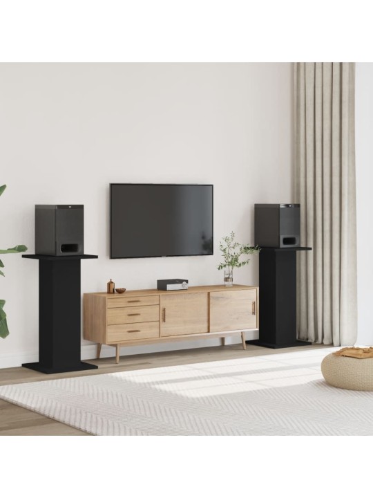 Stojany na reproduktory 2 ks černé 30x30x80 cm kompozitní dřevo