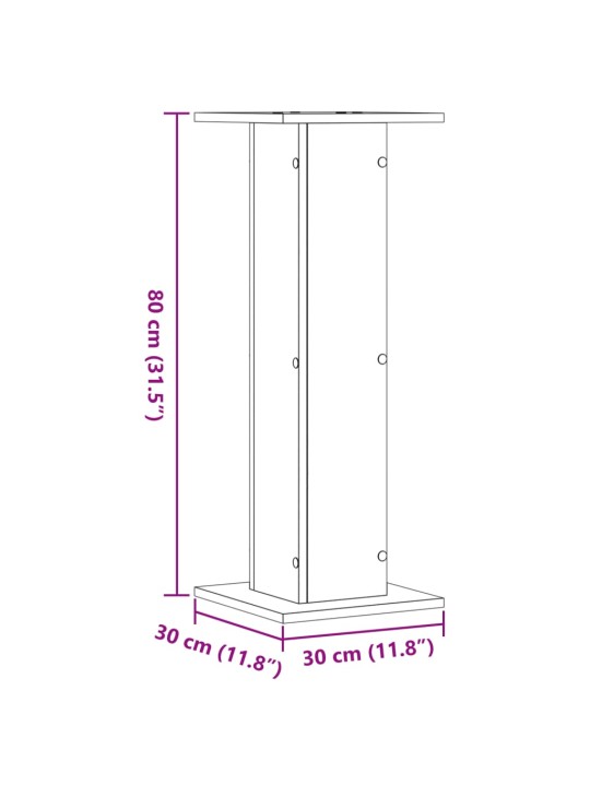 Stojany na reproduktory 2 ks betonově šedé 30x30x80 cm kompozit