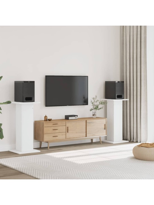 Stojany na reproduktory 2 ks bílé 30x30x95 cm kompozitní dřevo