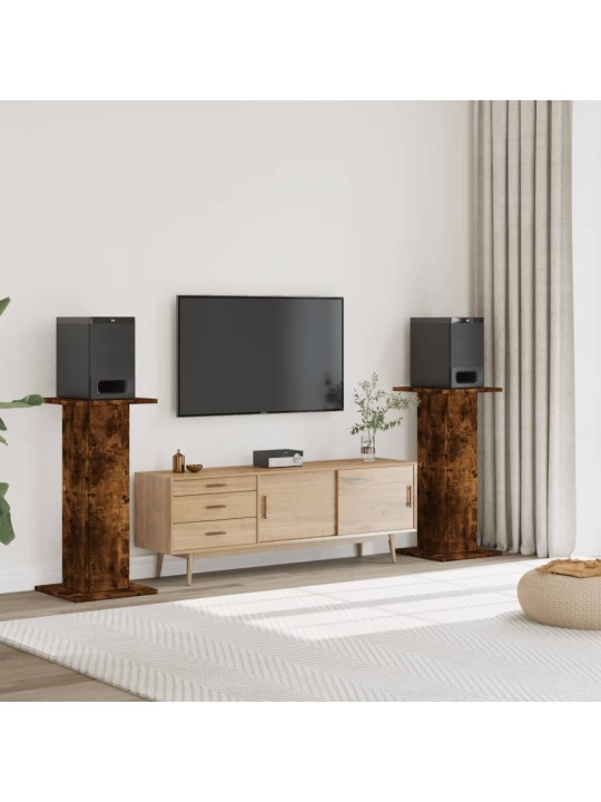 Stojany na reproduktory 2 ks kouřový dub 30x30x95 cm kompozit