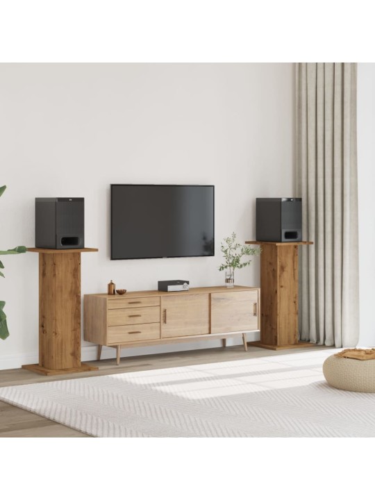 Stojany na reproduktory 2 ks dub artisan 30x30x95 cm kompozit