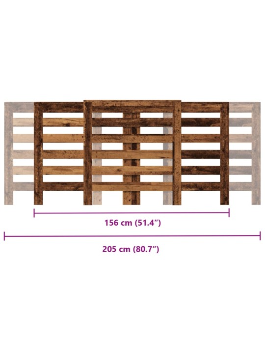 Kryt na radiátor old wood 205 x 21,5 x 83,5 cm kompozitní dřevo