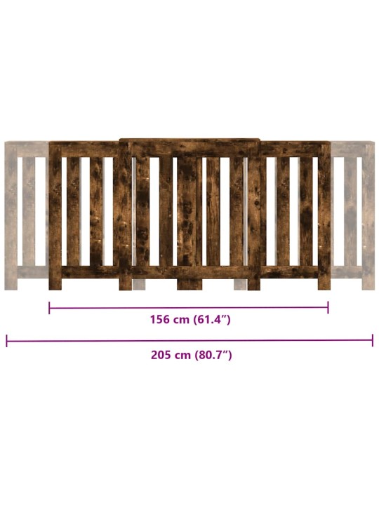 Kryt na radiátor kouřový dub 205x21,5x83,5 cm kompozitní dřevo